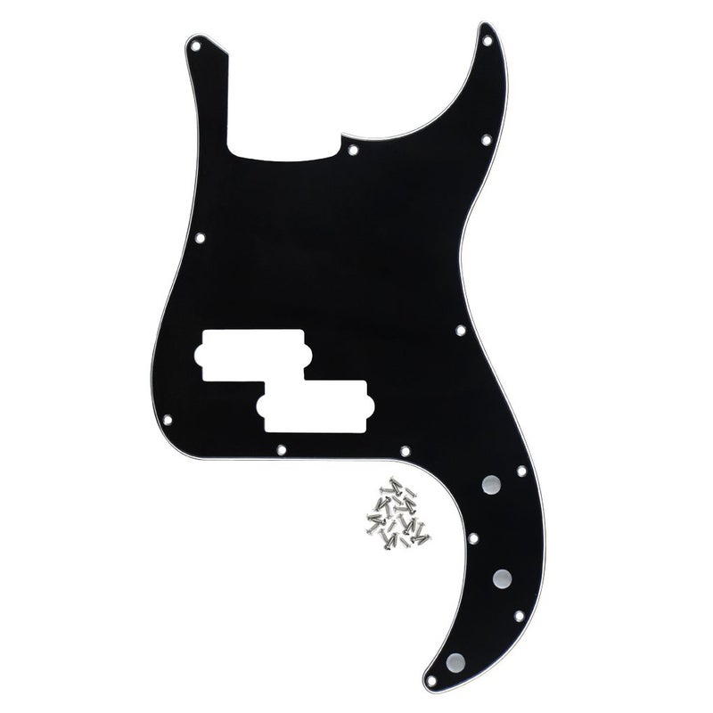 FLEOR 3Ply Black P Bass Pickguard Guitar Scratch Plate Pick Guard for 4 String American/Mexican Standard P Bass Style - Image 1